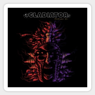 Scribble Gladiator Skull Sticker